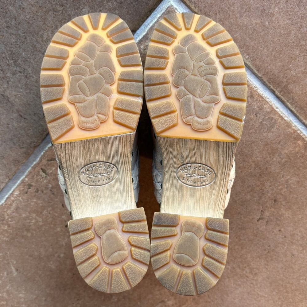 Kork-Ease Tilly Tan Leather Retro Style Platform Clog w Brass Stud Detail size 8 - Picture 7 of 15